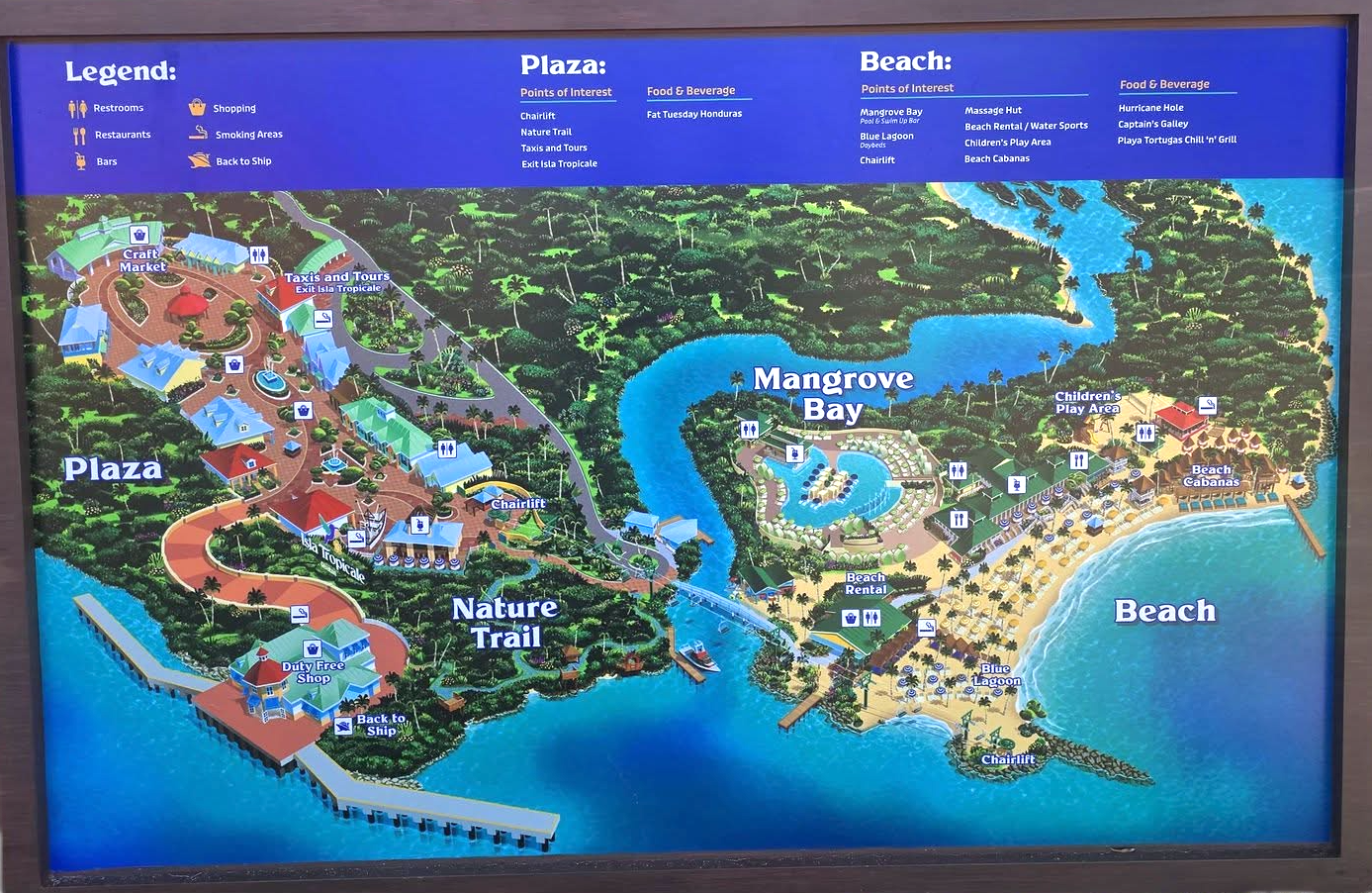 Complete Guide to Isla Tropicale, Roatan - Map, Food Menus